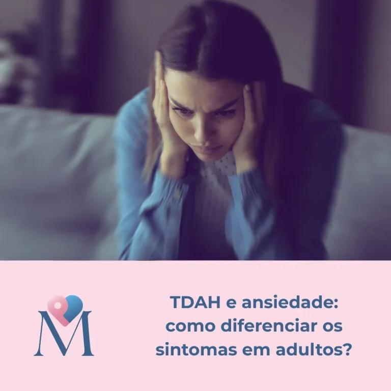Mulher adulta demonstrando sobrecarga emocional e ansiedade, representando sintomas que podem ser confundidos com TDAH em adultos.